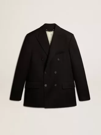 Blazer negru pentru bărbați, cu două rânduri de nasturi