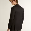 Blazer negru pentru bărbați, cu două rânduri de nasturi Blazer negru pentru bărbați, cu două rânduri de nasturi