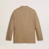 Blazer pentru bărbați, cu un singur rând de nasturi, din amestec de in de culoare nisipiu, cu model chevron. Blazer pentru bărbați, cu un singur rând de nasturi, din amestec de in de culoare nisipiu, cu model chevron.