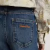 Blugi bootcut pentru fete, cu spălare medie și broderie Blugi bootcut pentru fete, cu spălare medie și broderie