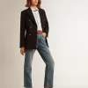 Blugi cropped evazați pentru femei, cu spălare medie Blugi cropped evazați pentru femei, cu spălare medie