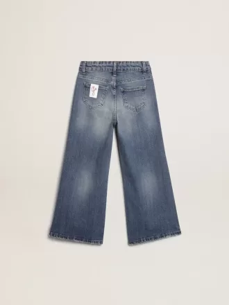 Blugi cu croi larg din denim albastru închis