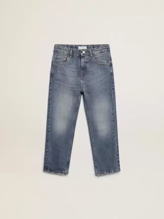 Blugi elastici pentru băieți, din denim albastru