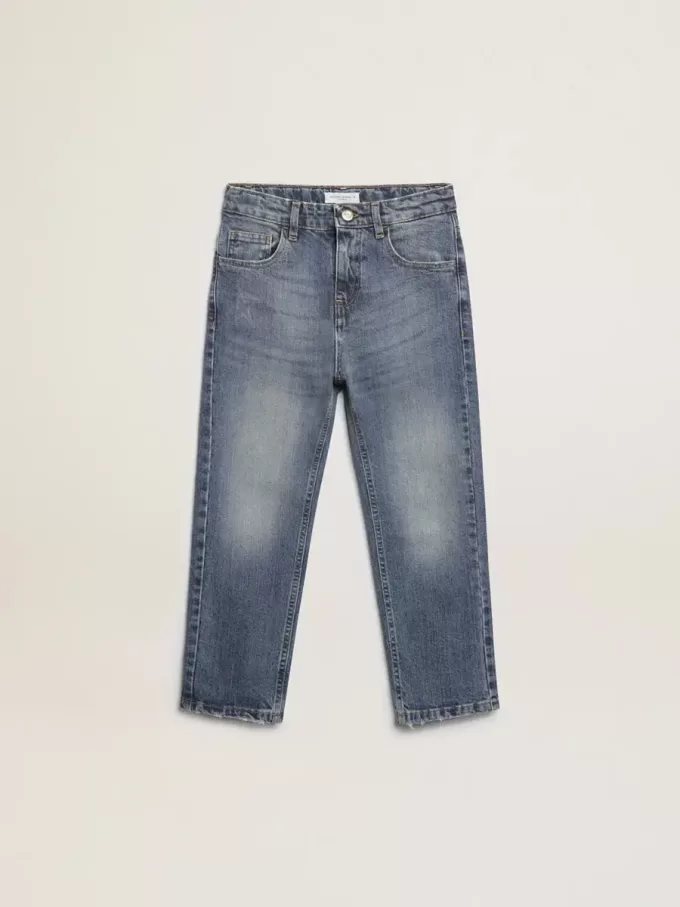 Blugi elastici pentru băieți, din denim albastru