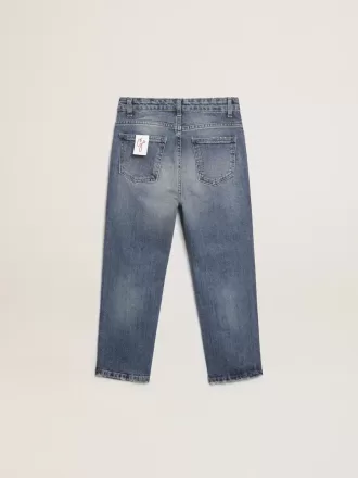 Blugi elastici pentru băieți, din denim albastru