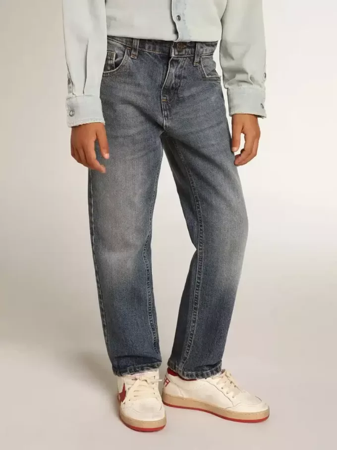 Blugi elastici pentru băieți, din denim albastru
