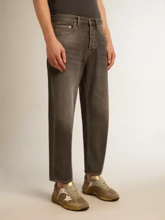Blugi negri pentru bărbați cu efect stonewashed