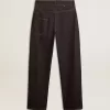 Blugi pentru bărbați, de culoare albastru închis, cu croi larg, din denim spălat o singură dată Blugi pentru bărbați, de culoare albastru închis, cu croi larg, din denim spălat o singură dată