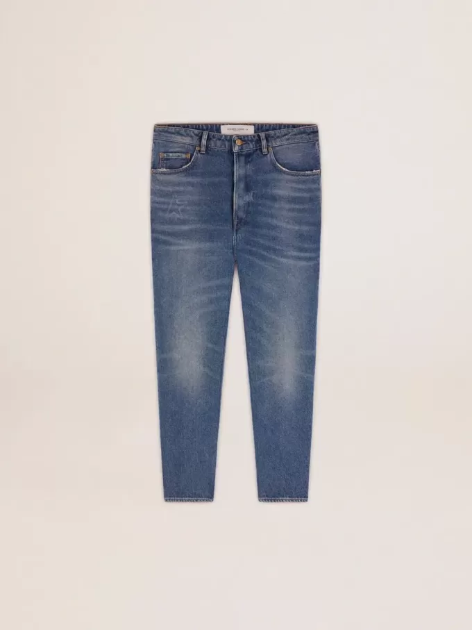 Blugi slim fit pentru bărbați, cu spălare medie Blugi slim fit pentru bărbați, cu spălare medie