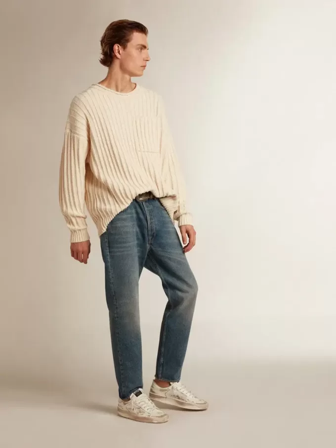 Blugi slim fit pentru bărbați, cu spălare medie Blugi slim fit pentru bărbați, cu spălare medie