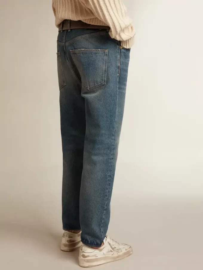 Blugi slim fit pentru bărbați, cu spălare medie Blugi slim fit pentru bărbați, cu spălare medie