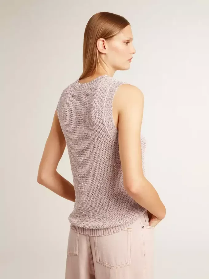 Bluză din tricot cu paiete și detalii contrastante Bluză din tricot cu paiete și detalii contrastante