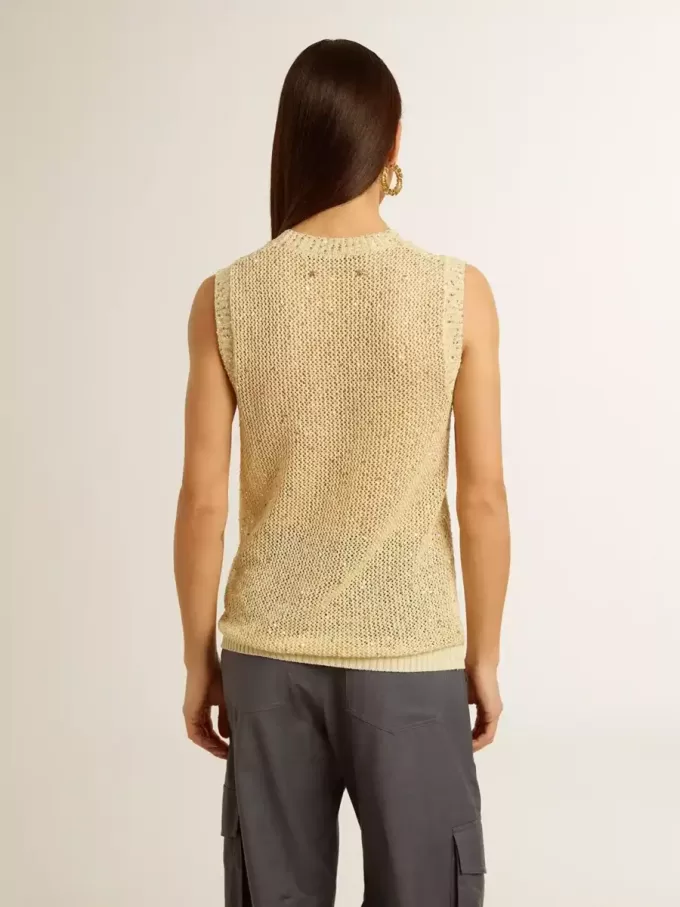 Bluză din tricot cu paiete și detalii contrastante Bluză din tricot cu paiete și detalii contrastante