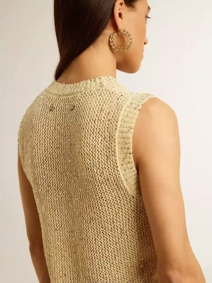 Bluză din tricot cu paiete și detalii contrastante Bluză din tricot cu paiete și detalii contrastante