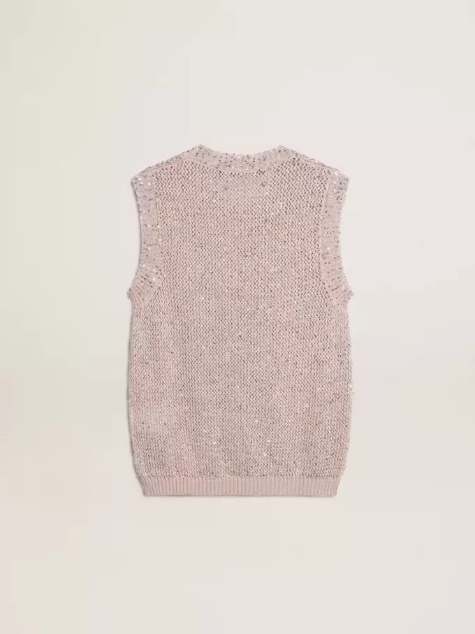 Bluză din tricot cu paiete și detalii contrastante Bluză din tricot cu paiete și detalii contrastante