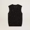 Bluză din tricot negru cu paiete și detalii contrastante Bluză din tricot negru cu paiete și detalii contrastante