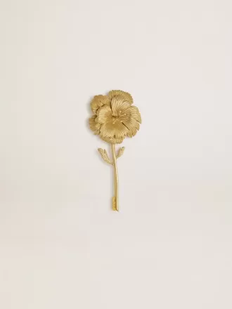 Broșă aurie cu motiv floral