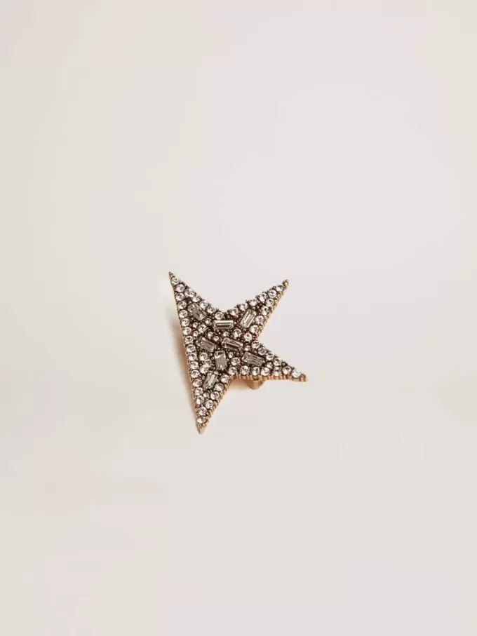 Broșă pentru femei, de culoare auriu antic, cu cristale decorative Broșă pentru femei, de culoare auriu antic, cu cristale decorative