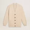 Cardigan bej pentru femei, cu inscripția „Golden” pe spate Cardigan bej pentru femei, cu inscripția „Golden” pe spate