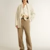 Cardigan din bumbac de culoare crem pentru femei, cu broderie florală Cardigan din bumbac de culoare crem pentru femei, cu broderie florală