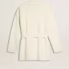 Cardigan din bumbac de culoare crem pentru femei, cu broderie florală Cardigan din bumbac de culoare crem pentru femei, cu broderie florală