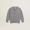 Cardigan din bumbac gri cu logo pe spate Cardigan din bumbac gri cu logo pe spate