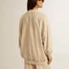 Cardigan din mătase și viscoză pentru femei, cu motiv în dungi Cardigan din mătase și viscoză pentru femei, cu motiv în dungi