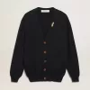 Cardigan Golden Collection din bumbac albastru închis cu finisaj uzat Cardigan Golden Collection din bumbac albastru închis cu finisaj uzat