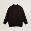 Cardigan negru pentru femei cu broderie în nuanțe