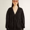 Cardigan negru pentru femei cu broderie ton pe ton cu mărgele toile de jouy Cardigan negru pentru femei cu broderie ton pe ton cu mărgele toile de jouy
