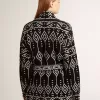 Cardigan negru pentru femei, cu curea și cristale Cardigan negru pentru femei, cu curea și cristale