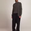 Cardigan pentru bărbați din bumbac gri melanj, cu logo pe spate Cardigan pentru bărbați din bumbac gri melanj, cu logo pe spate