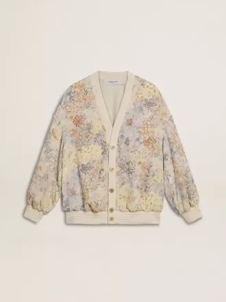 Cardigan pentru femei cu imprimeu floral și broderie
