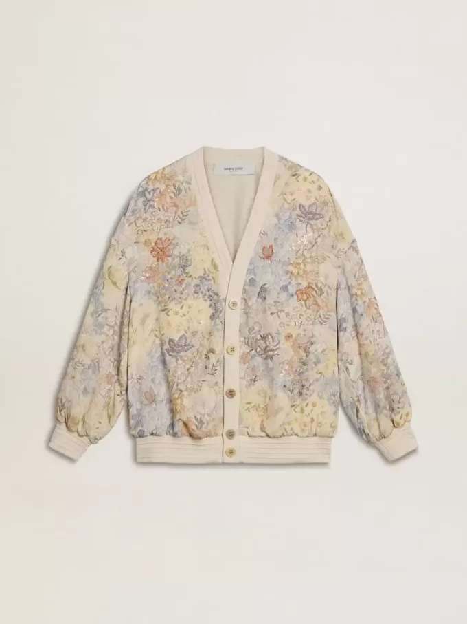 Cardigan pentru femei cu imprimeu floral și broderie Cardigan pentru femei cu imprimeu floral și broderie