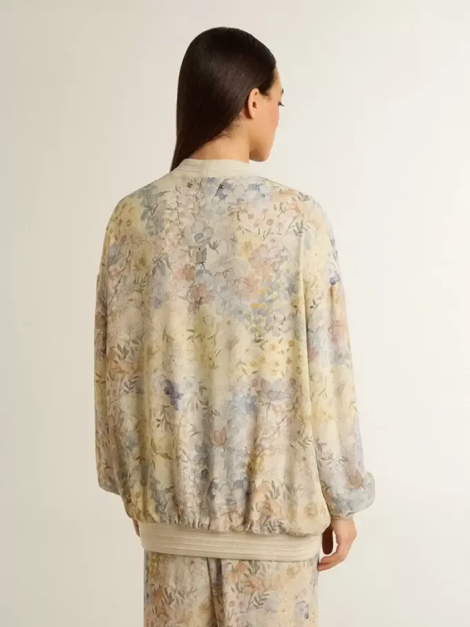 Cardigan pentru femei cu imprimeu floral și broderie Cardigan pentru femei cu imprimeu floral și broderie