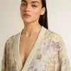 Cardigan pentru femei cu imprimeu floral și broderie Cardigan pentru femei cu imprimeu floral și broderie