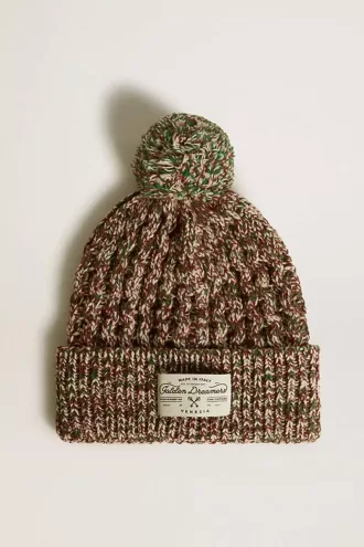 Căciulă multicoloră din lână cu pompon