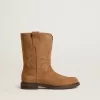 Cizme Wish Junior din piele de căprioară camel cu broderie în formă de stea Cizme Wish Junior din piele de căprioară camel cu broderie în formă de stea