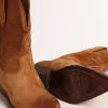 Cizme Wish Star joase din piele de căprioară de culoare coniac, cu inserție în formă de stea Cizme Wish Star joase din piele de căprioară de culoare coniac, cu inserție în formă de stea
