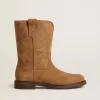 Cizme Wish Teen din piele de căprioară camel cu broderie în formă de stea Cizme Wish Teen din piele de căprioară camel cu broderie în formă de stea
