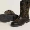 Cizme Wish Teen din piele neagră cu broderie cu stele galbene Cizme Wish Teen din piele neagră cu broderie cu stele galbene
