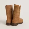 Cizme Wish Young din piele de căprioară camel cu broderie în formă de stea Cizme Wish Young din piele de căprioară camel cu broderie în formă de stea