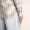Cămașă albă din bumbac pentru bărbați, cu dungi fine de culoare burgund Cămașă albă din bumbac pentru bărbați, cu dungi fine de culoare burgund
