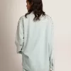 Cămașă bleach pentru femei, cu cristale cabochon Cămașă bleach pentru femei, cu cristale cabochon