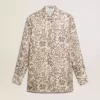 Cămașă de pijama din amestec de mătase pentru femei, cu imprimeu floral Cămașă de pijama din amestec de mătase pentru femei, cu imprimeu floral