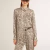 Cămașă de pijama din amestec de mătase pentru femei, cu imprimeu floral Cămașă de pijama din amestec de mătase pentru femei, cu imprimeu floral