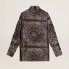 Cămașă de pijama în culoarea gri antracit cu imprimeu paisley Cămașă de pijama în culoarea gri antracit cu imprimeu paisley