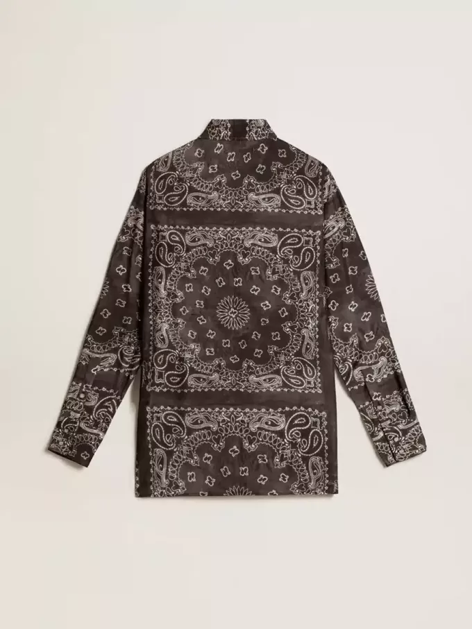 Cămașă de pijama în culoarea gri antracit cu imprimeu paisley Cămașă de pijama în culoarea gri antracit cu imprimeu paisley