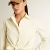 Cămașă din bumbac de culoare crem pentru femei, cu broderie florală Cămașă din bumbac de culoare crem pentru femei, cu broderie florală