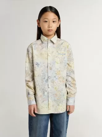 Cămașă din bumbac pentru fete, cu imprimeu floral multicolor